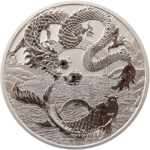 Dragon & Koi 2023 - Chinese Myths and Legends - 1oz Silber *